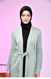 Anne Hırka uzun Gri 8069Ferace