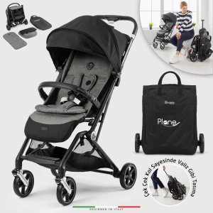 Elele Plane 2 Kabin Tipi Bebek Arabası Silver Siyah-Gri 3
