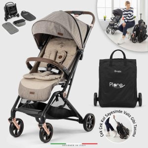 Elele Plane 2 Kabin Tipi Bebek Arabası Rose Kahverengi