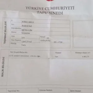 Sahibinden satılık tarla